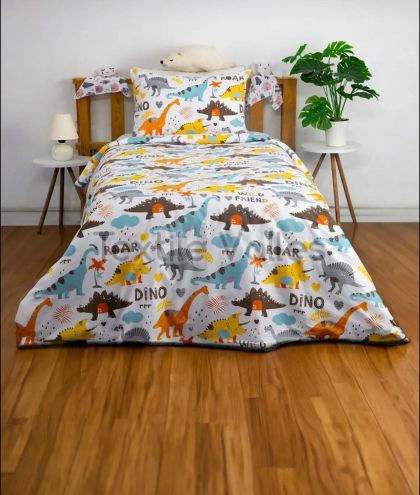 Единичен спален комплект с чаршаф с ластик