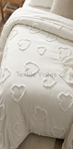 Пике Жакард за Спалня -Релефни сърца