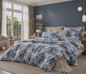 Спален Комплект с два Плика и Чаршаф с Ластик - Небесни Цветя